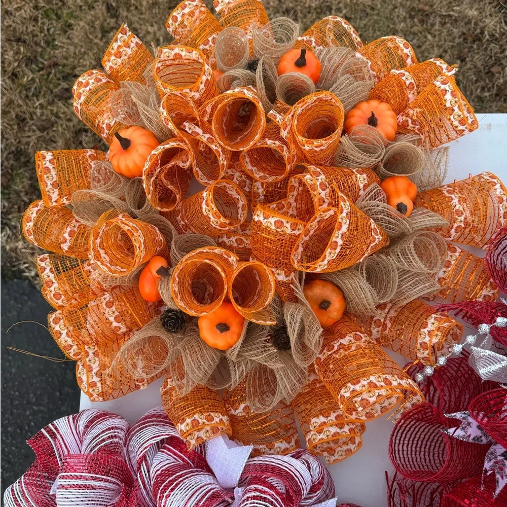 Festive Holiday Wreath with Red and White Accents